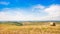 Beautiful landscape with hay bale in spring, Val d Orcia, Tuscany, Italy