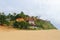 Beautiful landscape with a house in the seashore of Papanasam Beach, Varkala, India