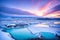 Beautiful landscape of Icelandic blue glacier in the lagoon in winter of Iceland made with Generative AI