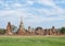 beautiful landscape image with Wat Mahathat in Ayutthaya, Thailand