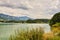 Beautiful landscape of Lake Gruyere in summer