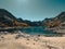 Beautiful landscape of lake Sabrina in a mountainous area