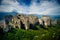 Beautiful landscape of Meteora rocks at sunrise, Greece