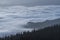 Beautiful landscape of morning foggy of the Carpathian mountains on a sunny day in summer. Western Ukraine, Europe