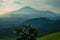 Beautiful landscape, morning view from the hills with mountain view