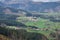 Beautiful landscape with mountain, green fields and rural village in the Basque Country, Spain. The little Swiss