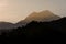 Beautiful landscape of the mountain Tahtali in the early evening