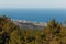 Beautiful landscape in the mountains. Lovely view of the Mediterranean coast  from the top of mount Tahtal