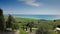 Beautiful landscape near sea in Cyprus, top view, sunny weather