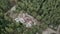 Beautiful landscape of old church in the forest. Aerial view of beautiful landscape of ancient traditional church with