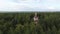 Beautiful landscape of old church in the forest. Aerial view of beautiful landscape of ancient traditional church with