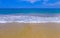 Beautiful landscape panorama strong waves Bentota Beach on Sri Lanka