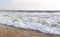 Beautiful landscape panorama strong waves Bentota Beach on Sri Lanka