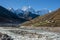 Beautiful Landscape of Pheriche Village (4240 m). Route of Lukla-Everest base camp.