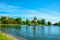 The beautiful landscape of the Pildammsparken lake in the city of Malmo