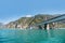 Beautiful Landscape of the Piva Lake and the bridge, Montenegro