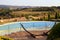 Beautiful landscape with the pool at the hills,Tuscany, Italy