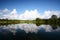 Beautiful landscape reflections of cloud and tree