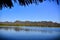 Beautiful landscape reservoir with blue sky