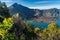 Beautiful landscape of Rinjani active volcano mountain, Lombok i