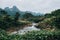 beautiful landscape with river and mountains in Phong Nha Ke Bang National