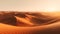 beautiful landscape of sand dunes at sunset