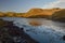 Beautiful landscape scenery with reflection on Shetland Islands