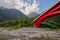 Beautiful landscape scenic of Taroko mountain with Red Shakadang bridge