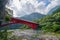 Beautiful landscape scenic of Taroko mountain with Red Shakadang bridge