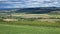 Beautiful landscape with scenic view over the hills and villages, Romania.