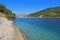 Beautiful landscape of sea Coast of Adriatic sea with Transparent Blue Water in Pucisca, Croatia. Island of Brac summertime