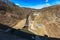 Beautiful landscape seen from top of Bystrzyca water dam to Bystrzyca river