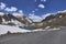 Beautiful landscape with snow capped Himalaya mountains with Manali Leh Highway in India