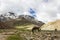 Beautiful landscape of snow capped Himalayan mountain peaks