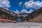 Beautiful landscape snow mountain view of Dagu Glacier National park ,Chengdu, China