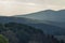 Beautiful landscape of spring nature with green glade and forest in Plana mountain tovard Vitosha mountain