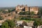 Beautiful landscape of the stone bridge and the indian palace