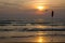 Beautiful landscape a sunset the Arabian Sea in Goa India