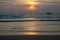 Beautiful landscape a sunset the Arabian Sea in Goa India