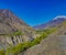 Beautiful landscape of Tajik mountains in Shamtich village, Tajikistan.