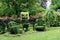Beautiful landscape with topiary gardens throughout the property, Berkshire Botanical Garden, Stockbridge, Mass, summer, 2021