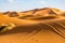 Beautiful landscape view of dunes Erg Chebbi, Sahara Desert, Merzouga, Morocco