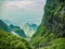 Beautiful landscape view on heaven gate cave on tianmen mountain national park at zhangjiajie city china