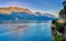 Beautiful landscape. View of Lake Garda and the Ponale trail carved into the rock of the mountain , Riva del Garda,Italy. Popular