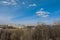 Beautiful landscape view Luzhniki Stadium and blue sky with clouds