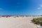 Beautiful landscape view of Miami South  Beach coast line. Sand beach, Atlantic Ocean.