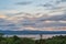 Beautiful landscape view and sunset from viewpoint of  Huai mae khamin waterfall Srinakarin national park