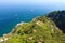 Beautiful landscape from Villa Cimbrone, blue sea and green ground, Ravello, Italy