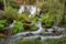 Beautiful landscape with waterfall in the forest, slow exposure. Barosa, Pontevedra, Galicia.