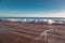 Beautiful landscape, wave with white foam running on sandy shore